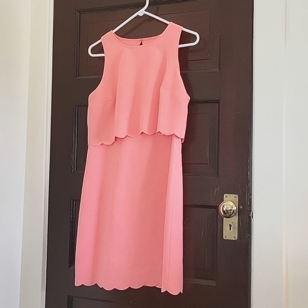 Scallop open back dress